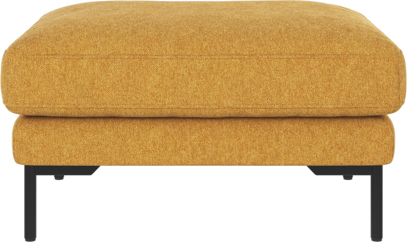 Puf Til Sofa Rowico Corwin Sennepsgul Fodskammel Med Sort Pulverlakeret Metalstel H45
