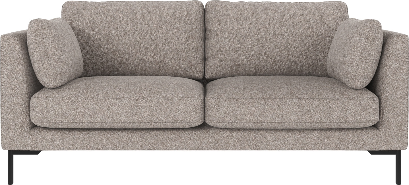 Corwin 2-personers sofa i grå polyester med metalben