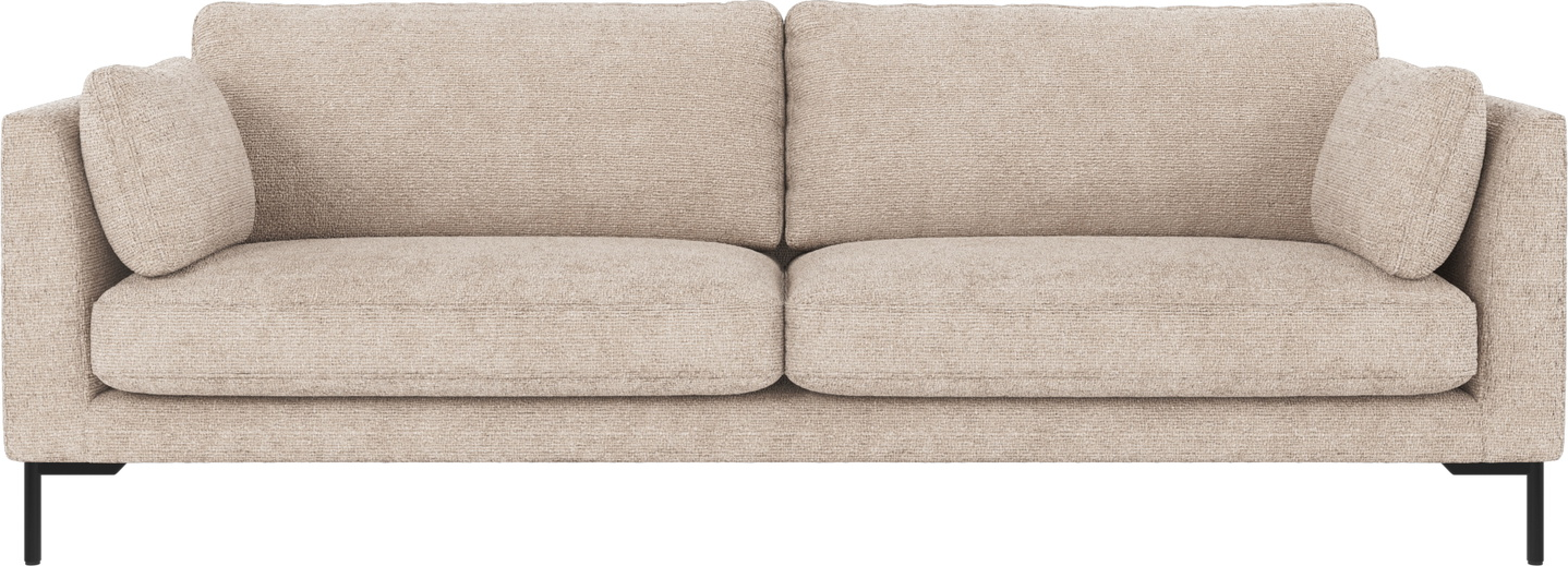 Personers Sofa Rowico Corwin Lysegrå Stof Med Sorte Metalben