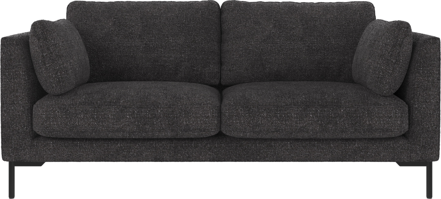 Personers Sofa Rowico Corwin Robin Stof Mørkegrå Med Sorte Metalben B190xd98xh83