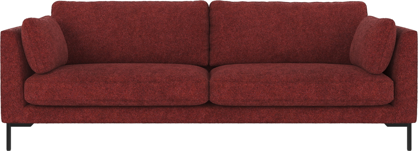 Personers Sofa Rowico Corwin Dybrød Anna8 Polyester Med Sorte Pulverlakerede Metalben 238 Bred
