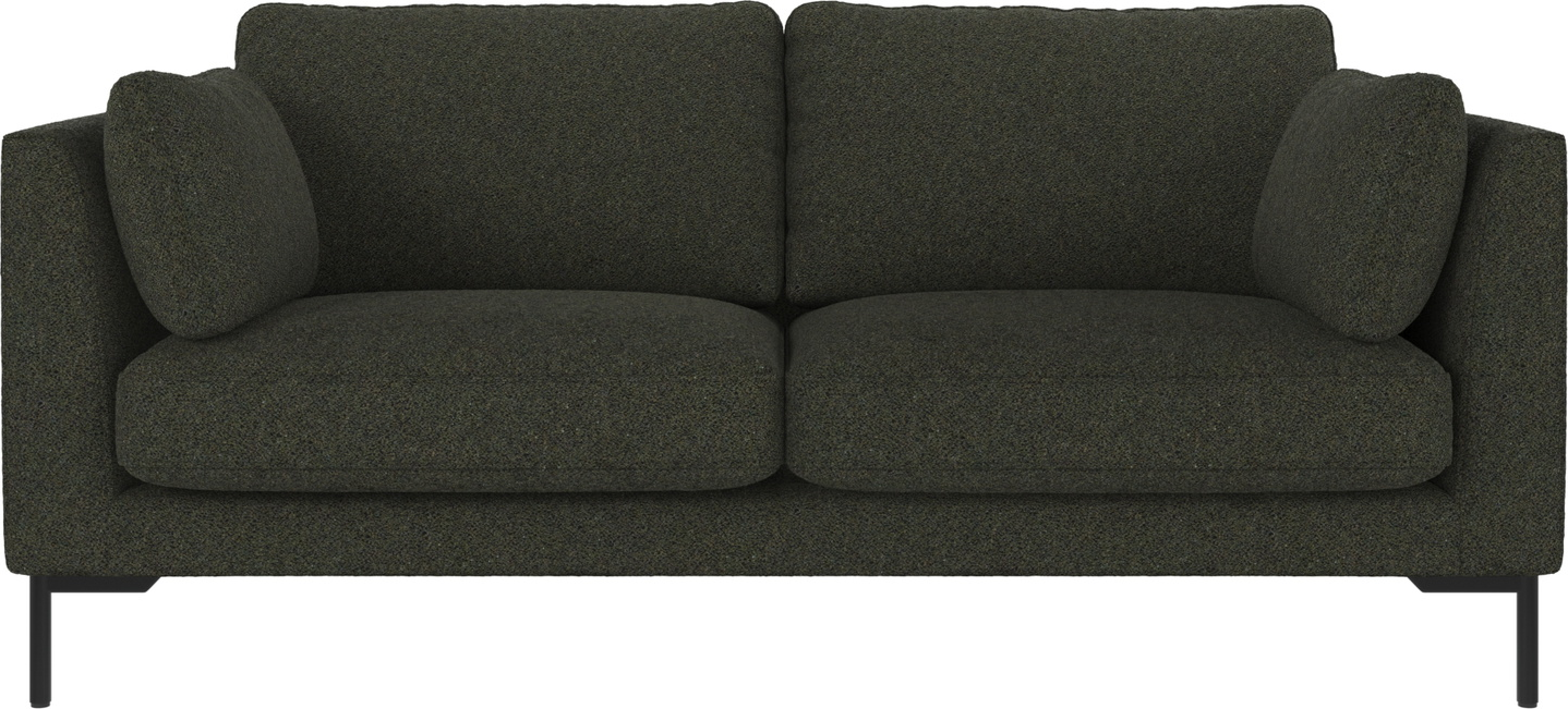 Personers Sofa Rowico Corwin Dybgrøn Alice 162 Med Sortlakerede Metalben 190x98