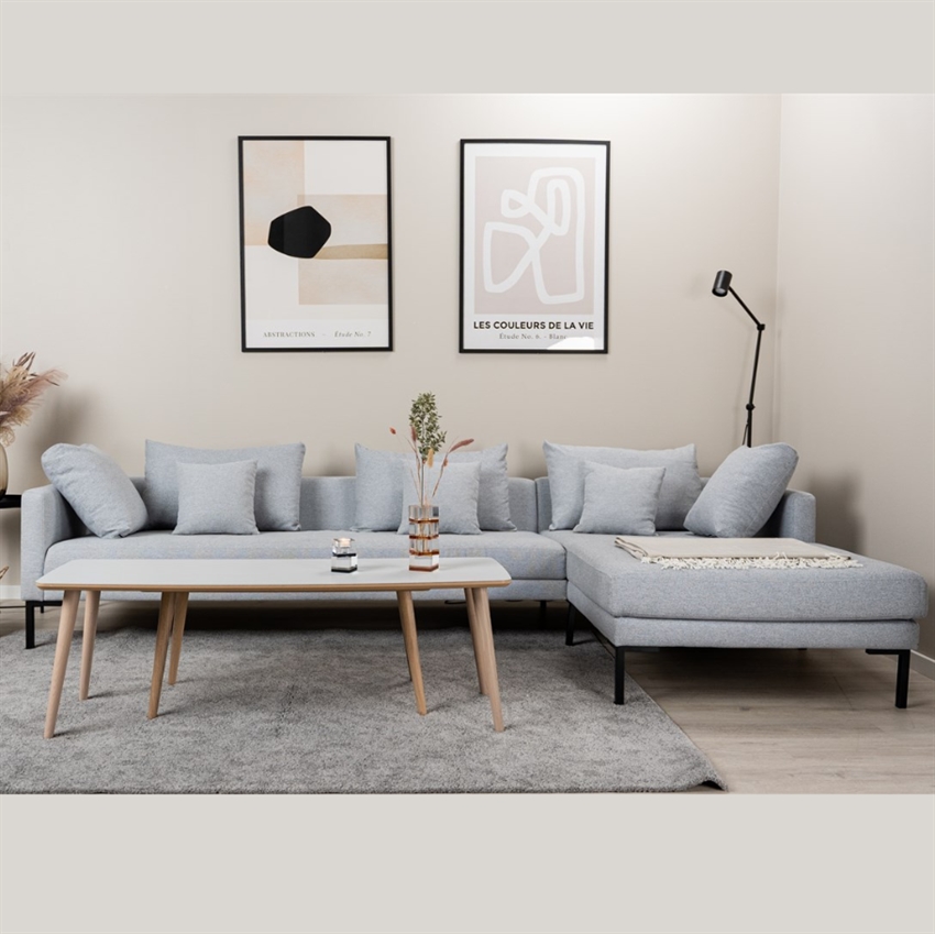 Milla Sofa med Chaiselong i Lysegrå - Elegant Komforttilbud