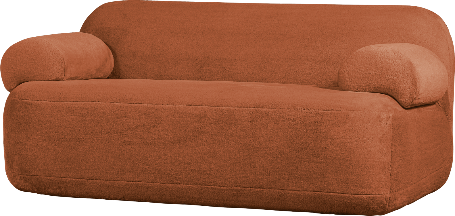Luksuriøs 2-personers sofa Jolie i rustfarvet polyester