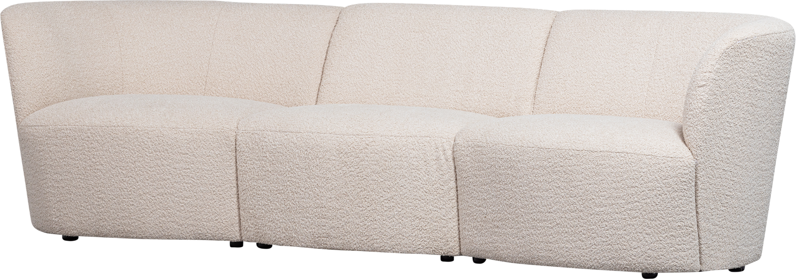 Elegant creme boucl 3-personers sofa fra WOOOD - Tilbud!
