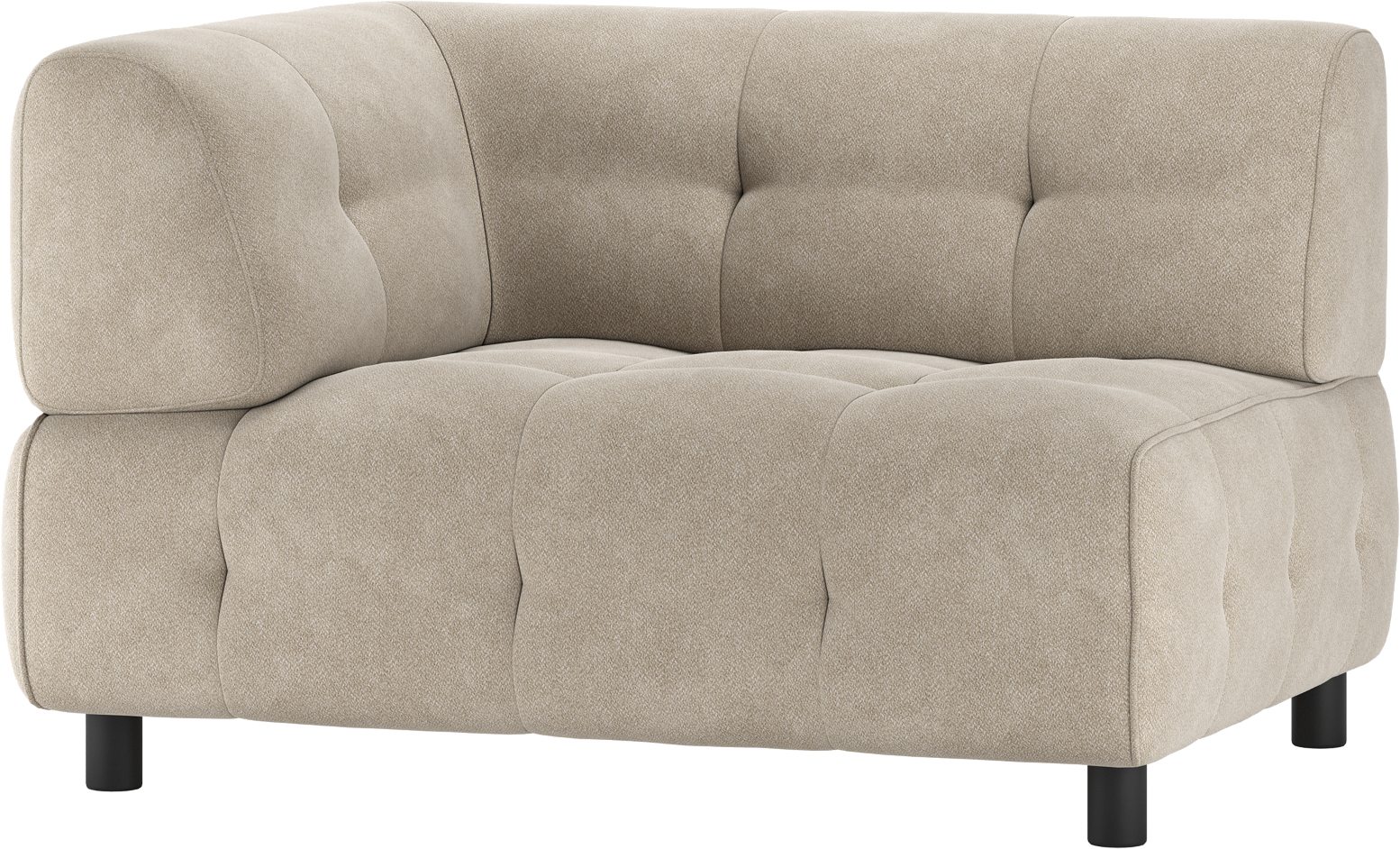 Modulær Byg Selv Sofa Woood Louis Personers Venstre Arm Lysegrå Vævet Polyester