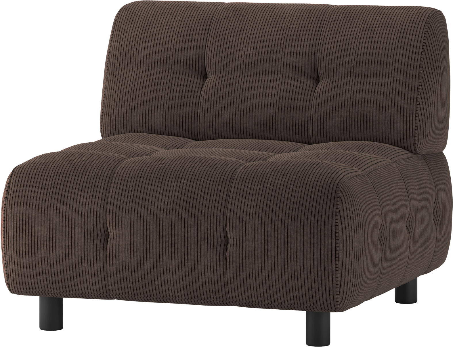 Sofa Woood Louis Modulær Sæders Kaffefarvet Fløjl 90x90x73
