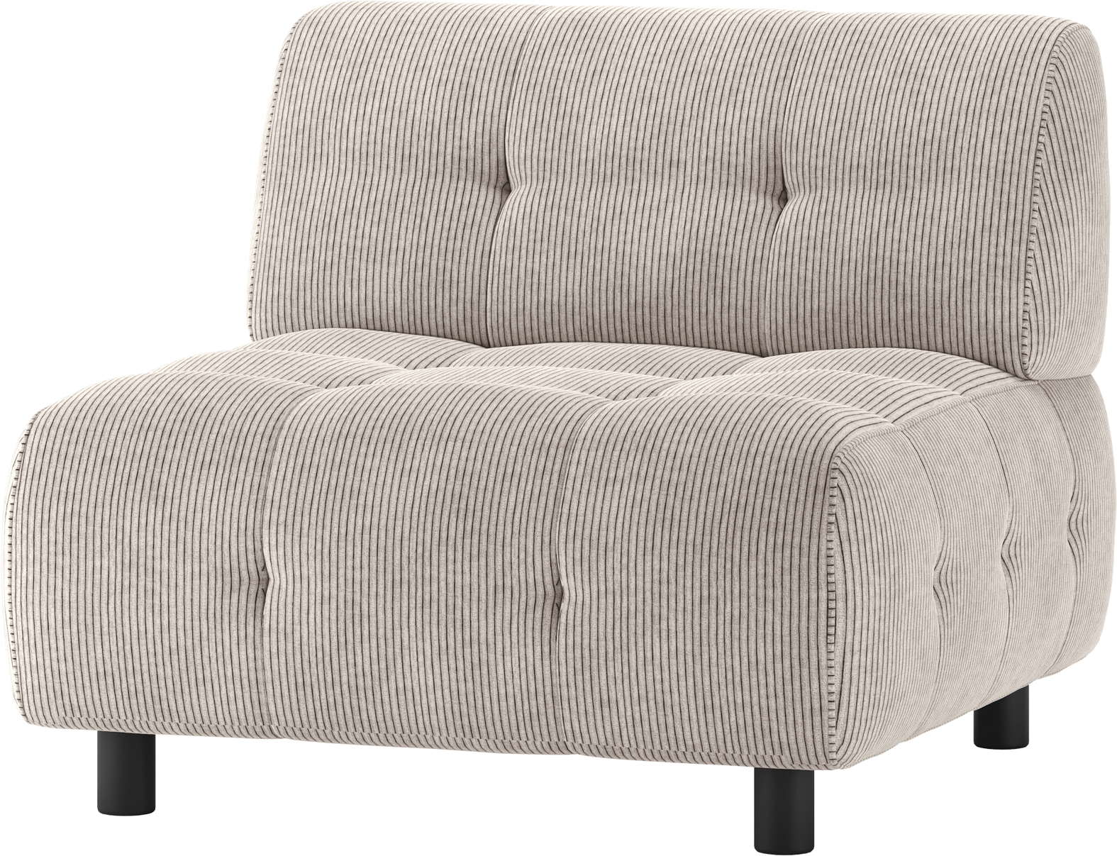 Modulær Sofa Woood Louis i Lysegrå Fløjl