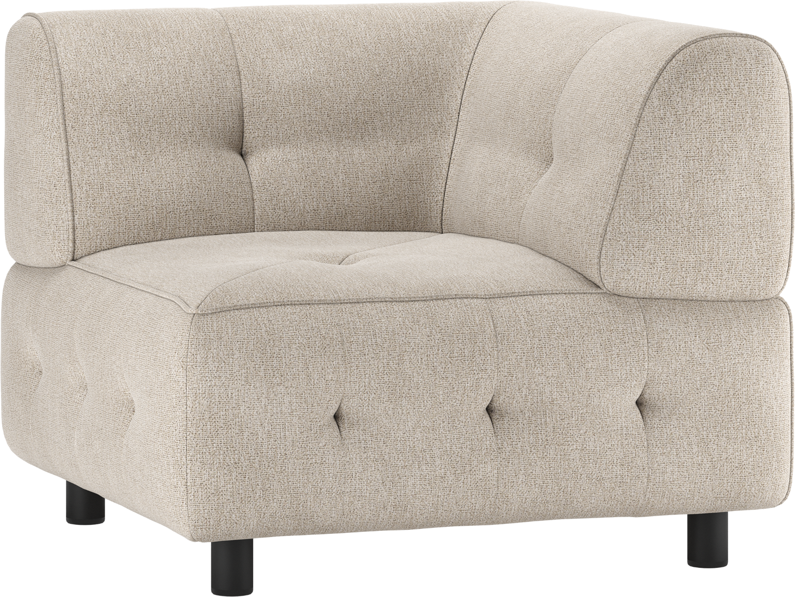 Modulær Sofa Hjørneelement Woood Louis Lysegrå Fladvævet Polyester H73x90x90