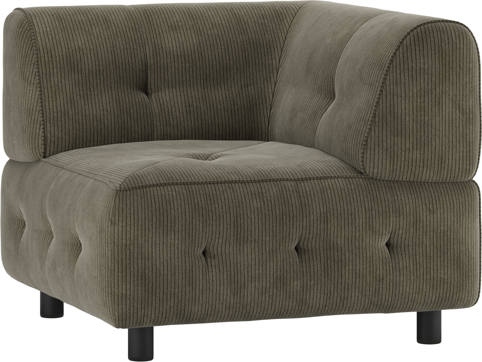 Modulært Hjørneelement Til Sofa Woood Louis Fløjlsgrøn Fløjl