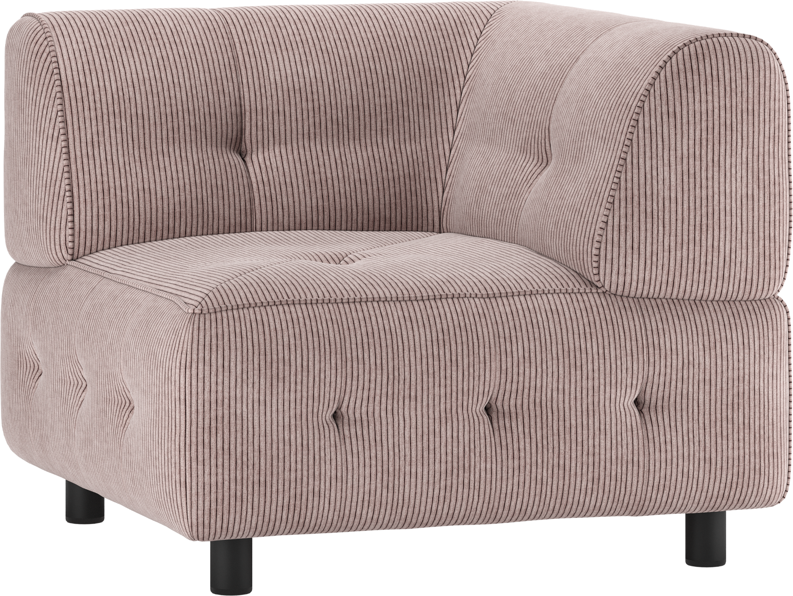 Modulær Hjørneelement Sofa Woood Louis Fløjl Lyserød 90x90
