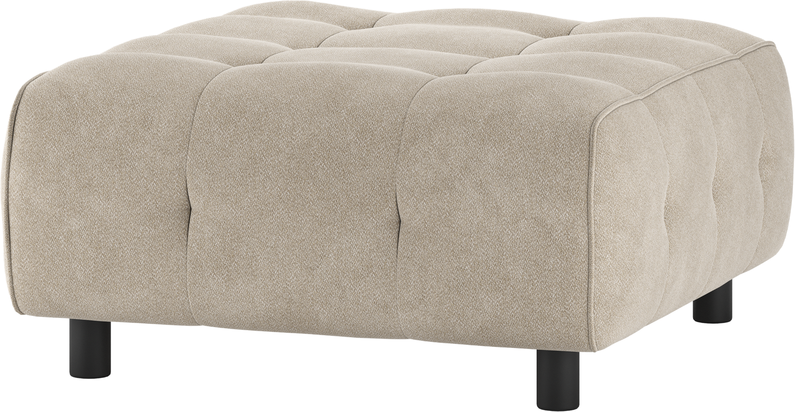 Sofa Skammel Woood Louis Modulsofa Puf Vævet Polyester Lysegrå H43xb90xd90