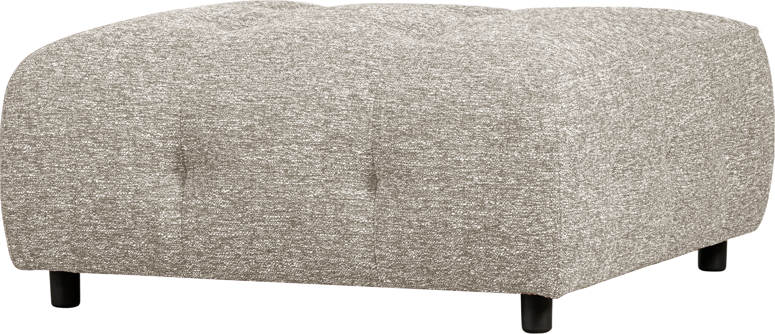 Modulær Sofa Skammel Woood Louis Grov Melange Lysegrå Polyester 43x90x90