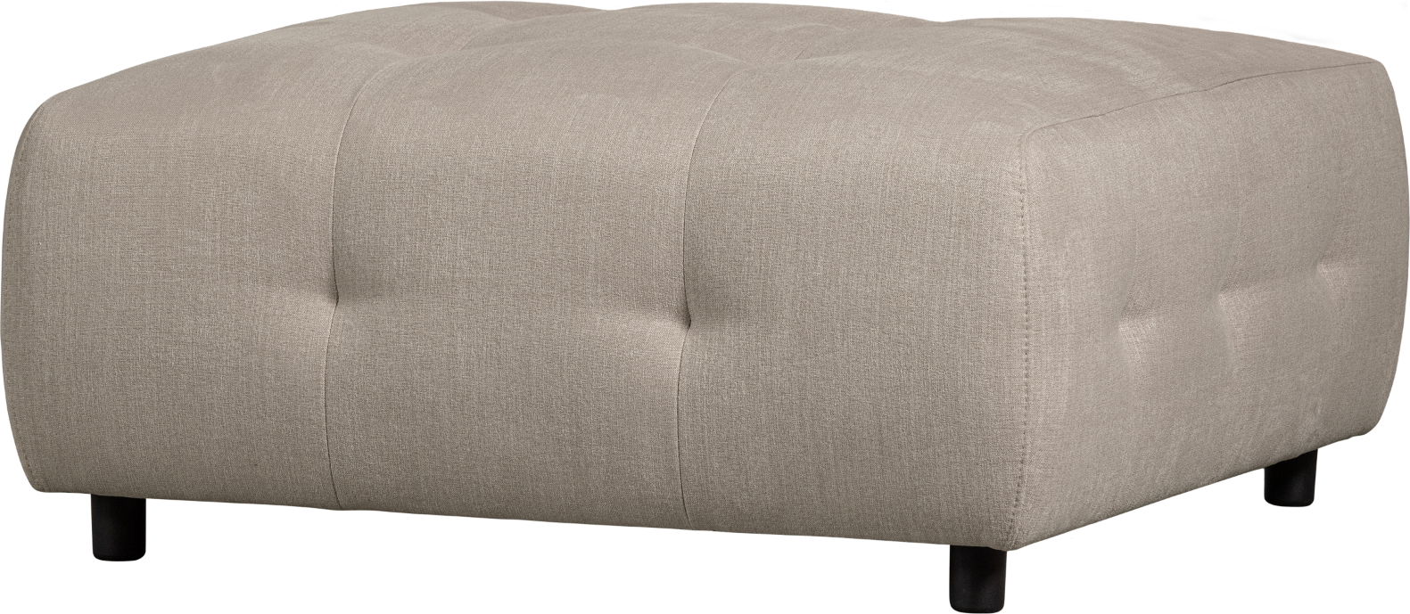 Sofa Skammel Woood Louis Modulær Fladvævet Polyester Lysegrå 90x90x43