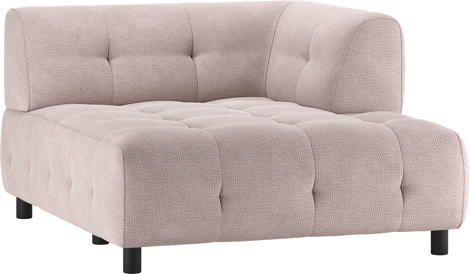 Modulær Sofa Woood Louis Chaiselong Højre i Lysrød Chenille