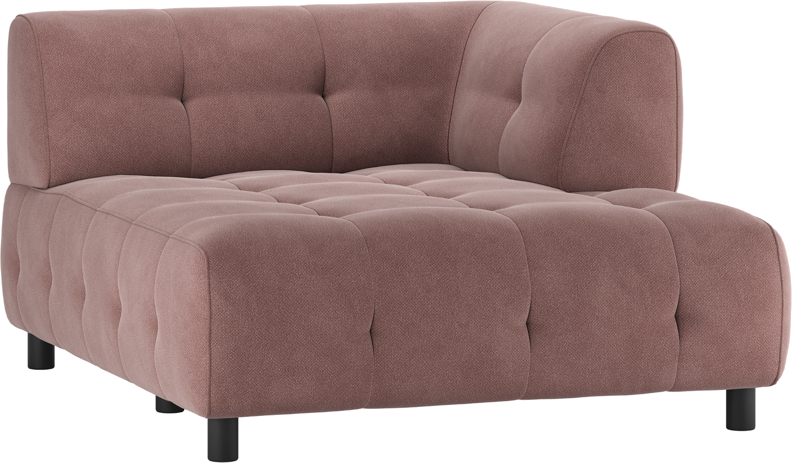Modulær Sofa Chaiselong Højre Arm Woood Louis Lyserød