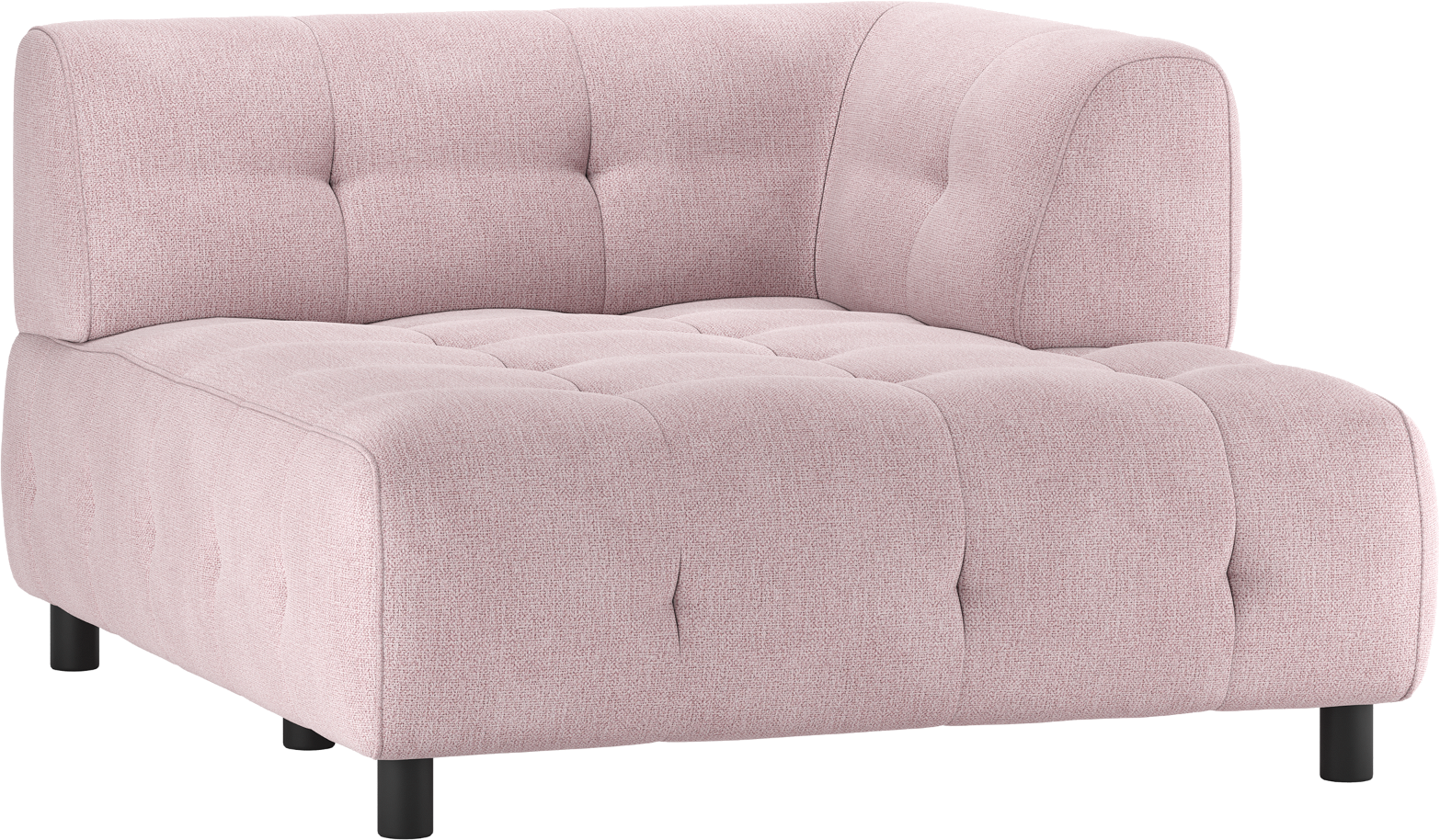 Modulær Sofa Woood Louis med Chaiselong i Lyserød Polyester