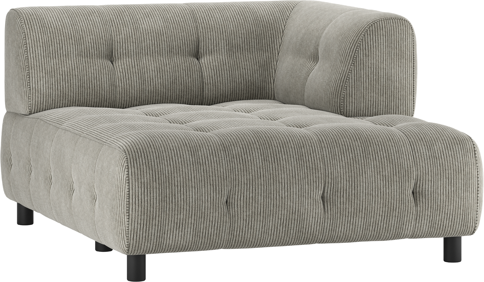 Modulsofa Woood Louis med Højre Chaiselong i Fløjl