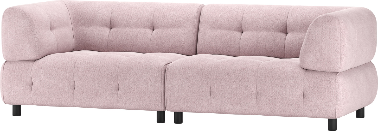 Modulær 3-personers Sofa Woood Louis i Lyserød