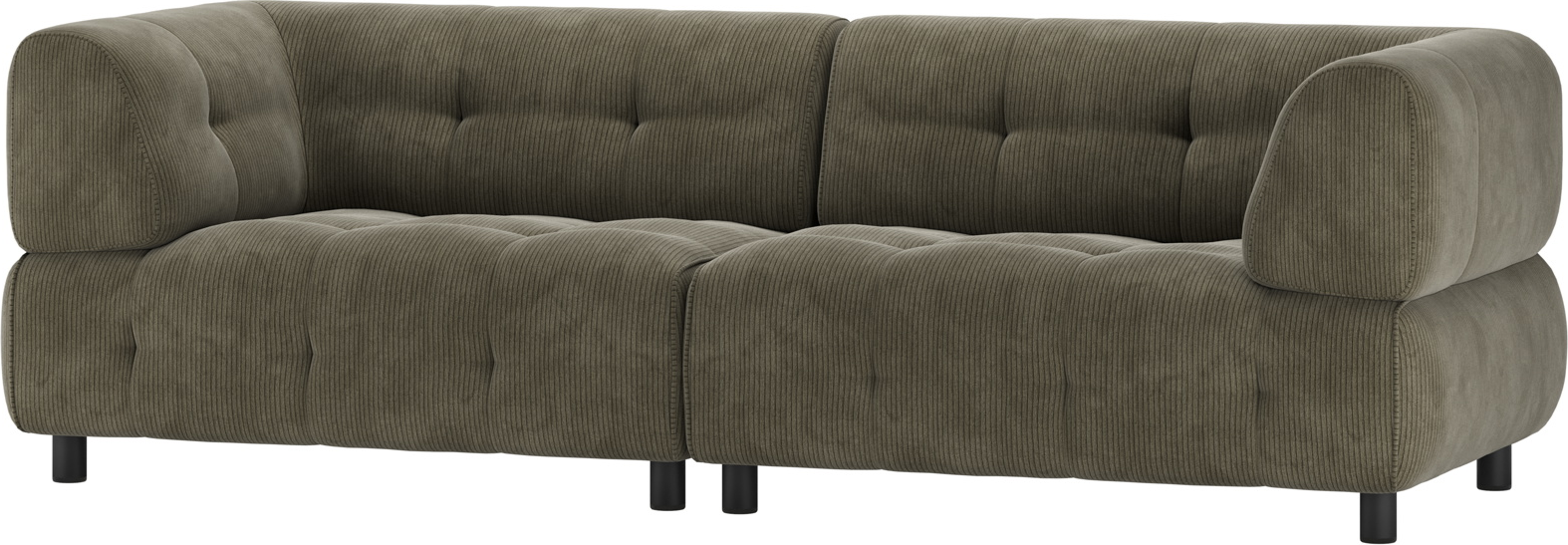 Personers Sæders Sofa Woood Louis Fløjl Grøn Modulopbygget 244x90x73
