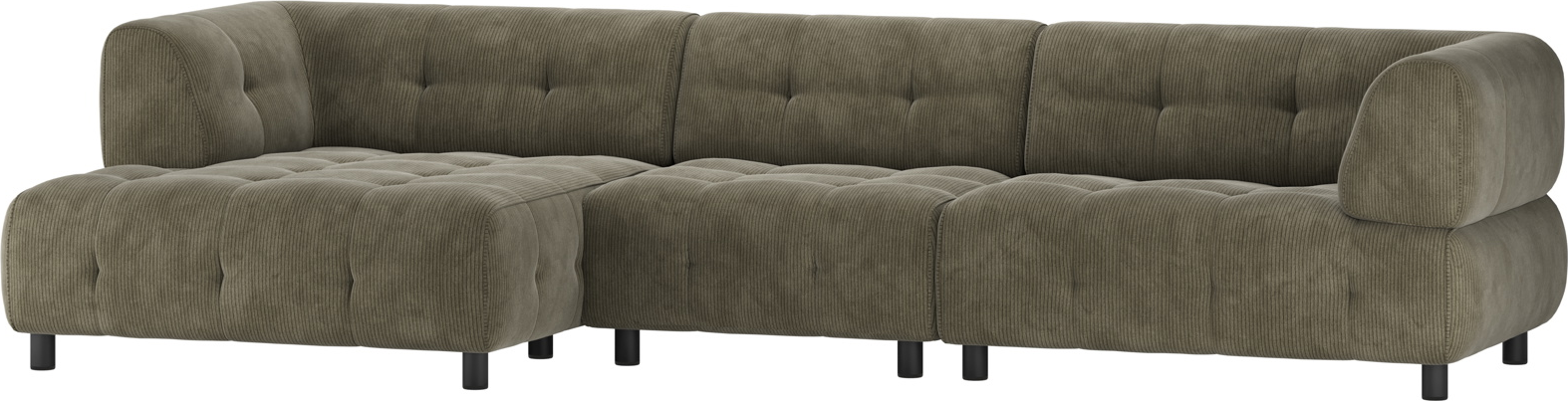 Louis Chaiselongsofa Venstrevendt i Grøn Fløjl 334
