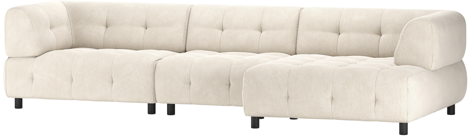 Woood Chaiselong Sofa Louis Højrevendt 334 Lysegrå Fløjl Multifunktionel