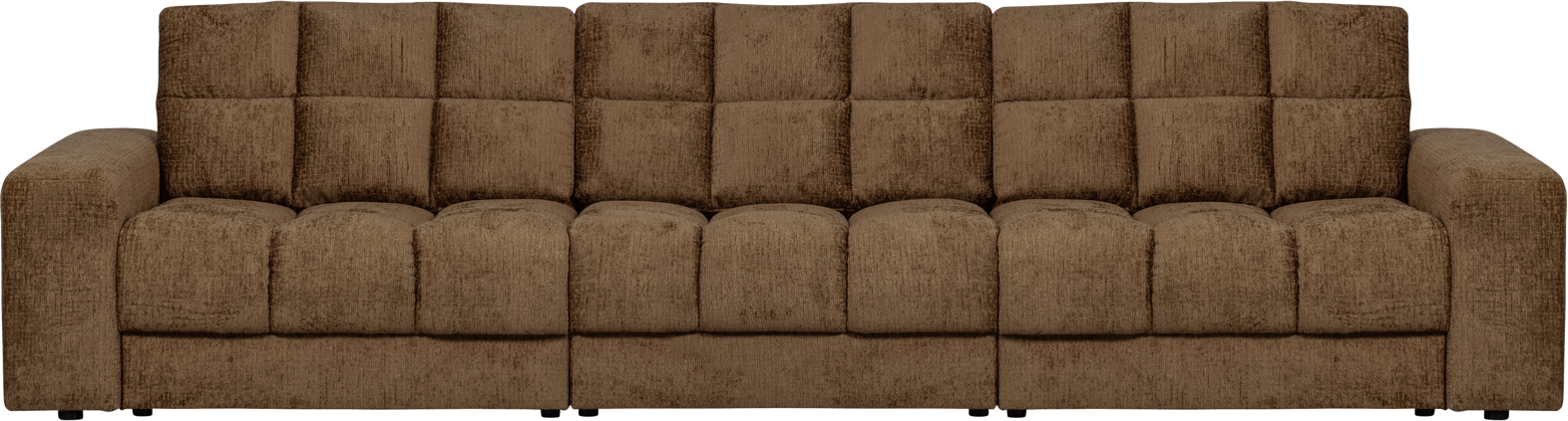 Stilfuld 3-personers Velour Sofa i Messingfarve fra WOOOD