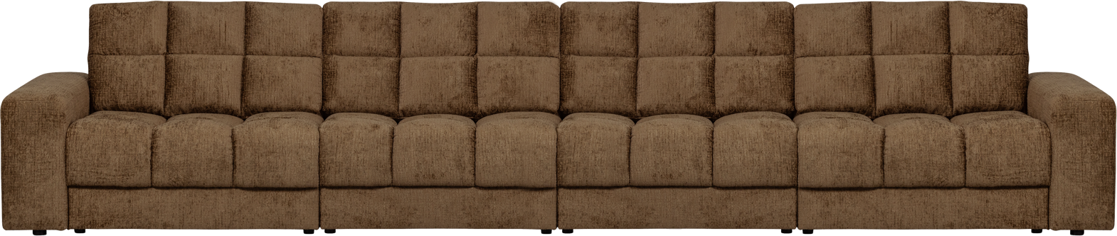 Elegant 4-personers sofa i messing velour fra WOOOD