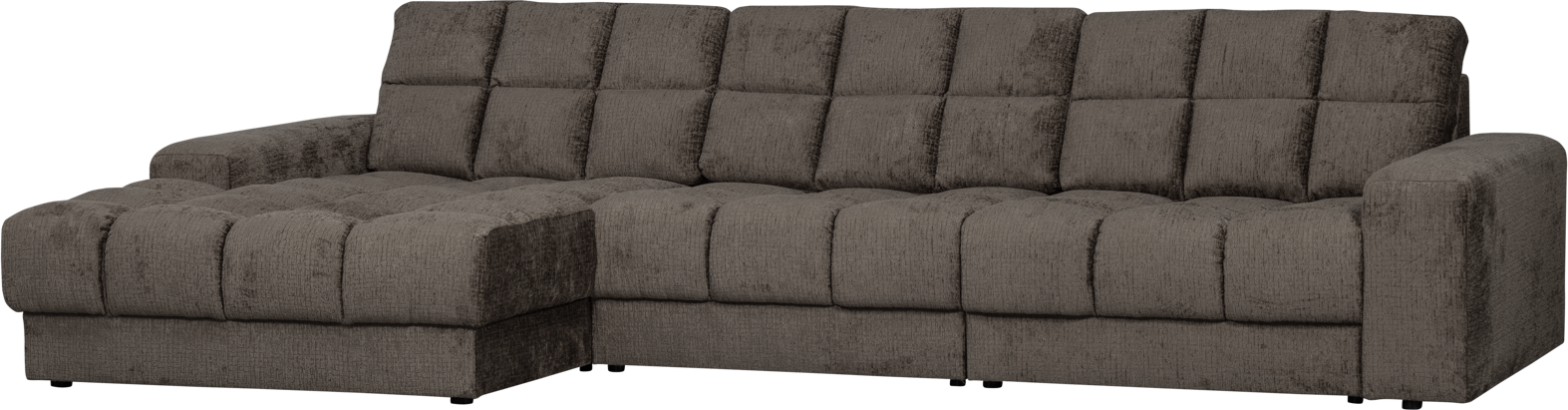 Elegant Grå Velour Chaiselong Sofa til Stilfuldt Hjem