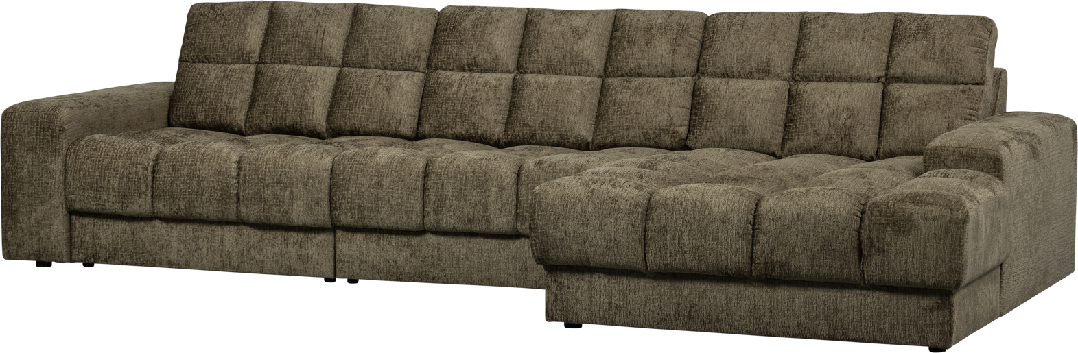 Højrevendt Chaiselong Sofa i Grøn Velour - Elegant Design