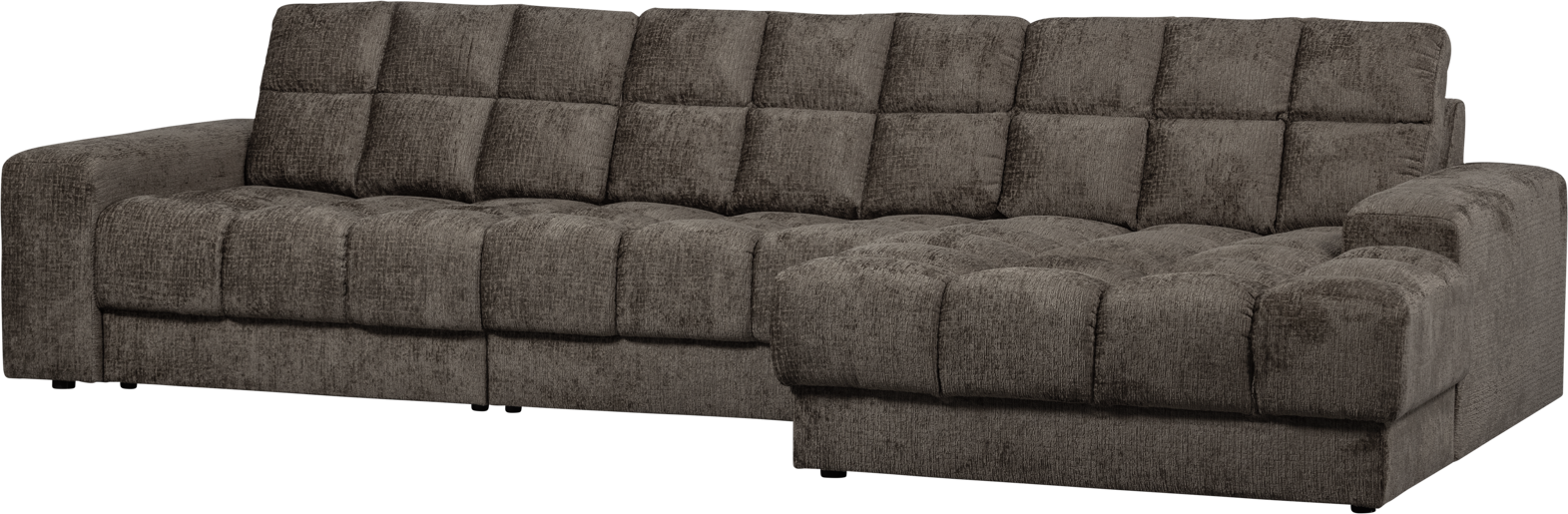 Woood Second Date Højrevendt Chaiselong Sofa i Grå Velour