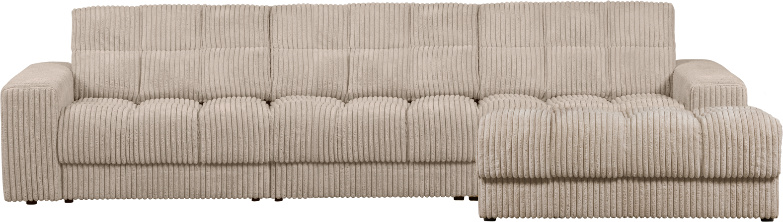 Højrevendt Chaiselong Sofa i Fløjl - Travertin fra Woood