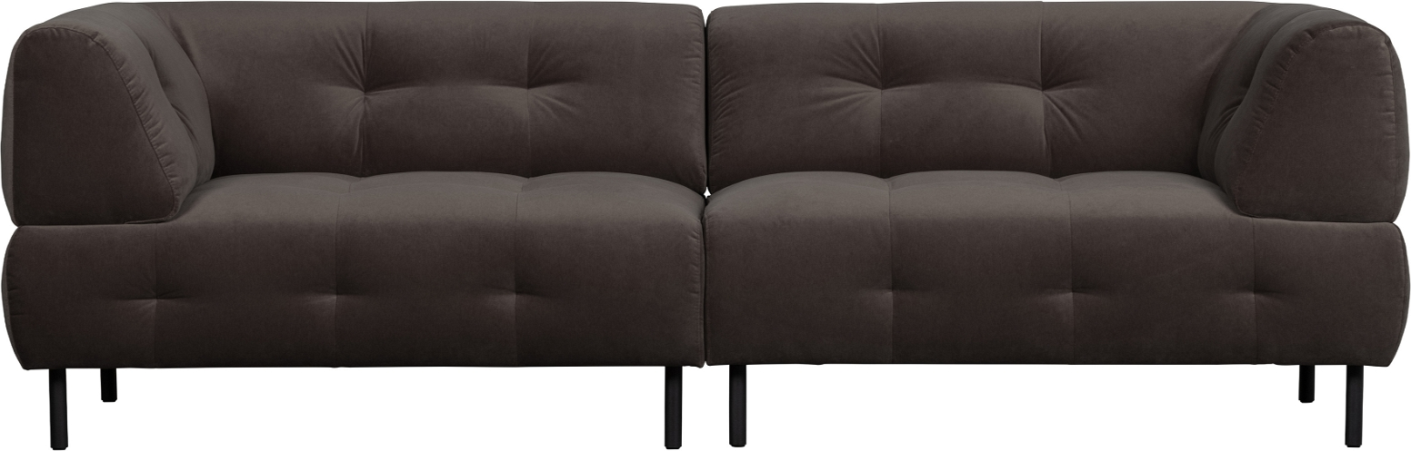 Elegant 4-personers sofa i grå fløjl – fantastisk udsalg!