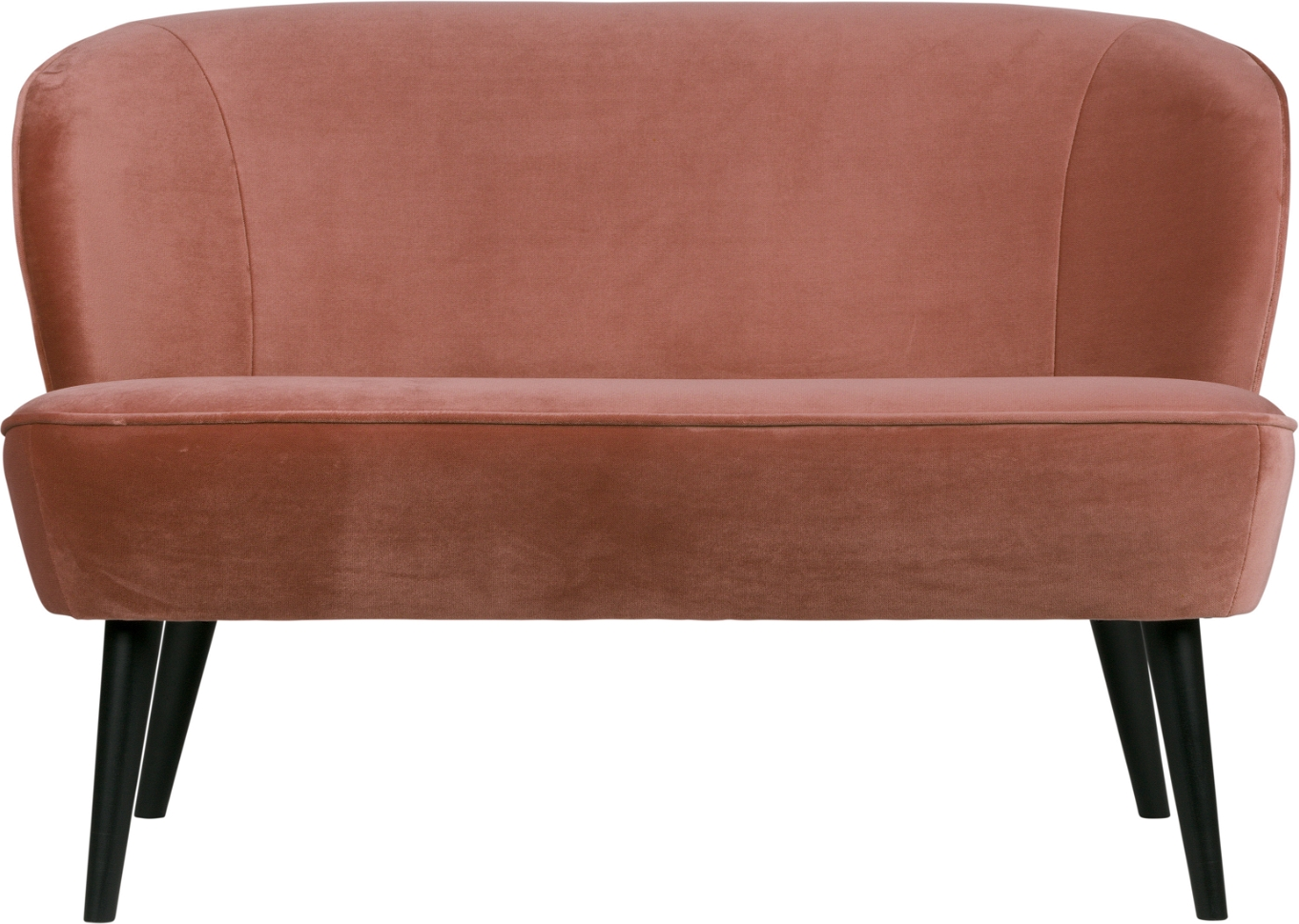 Elegant 2-Personers Sofa Sara i Lyserød Fløjl
