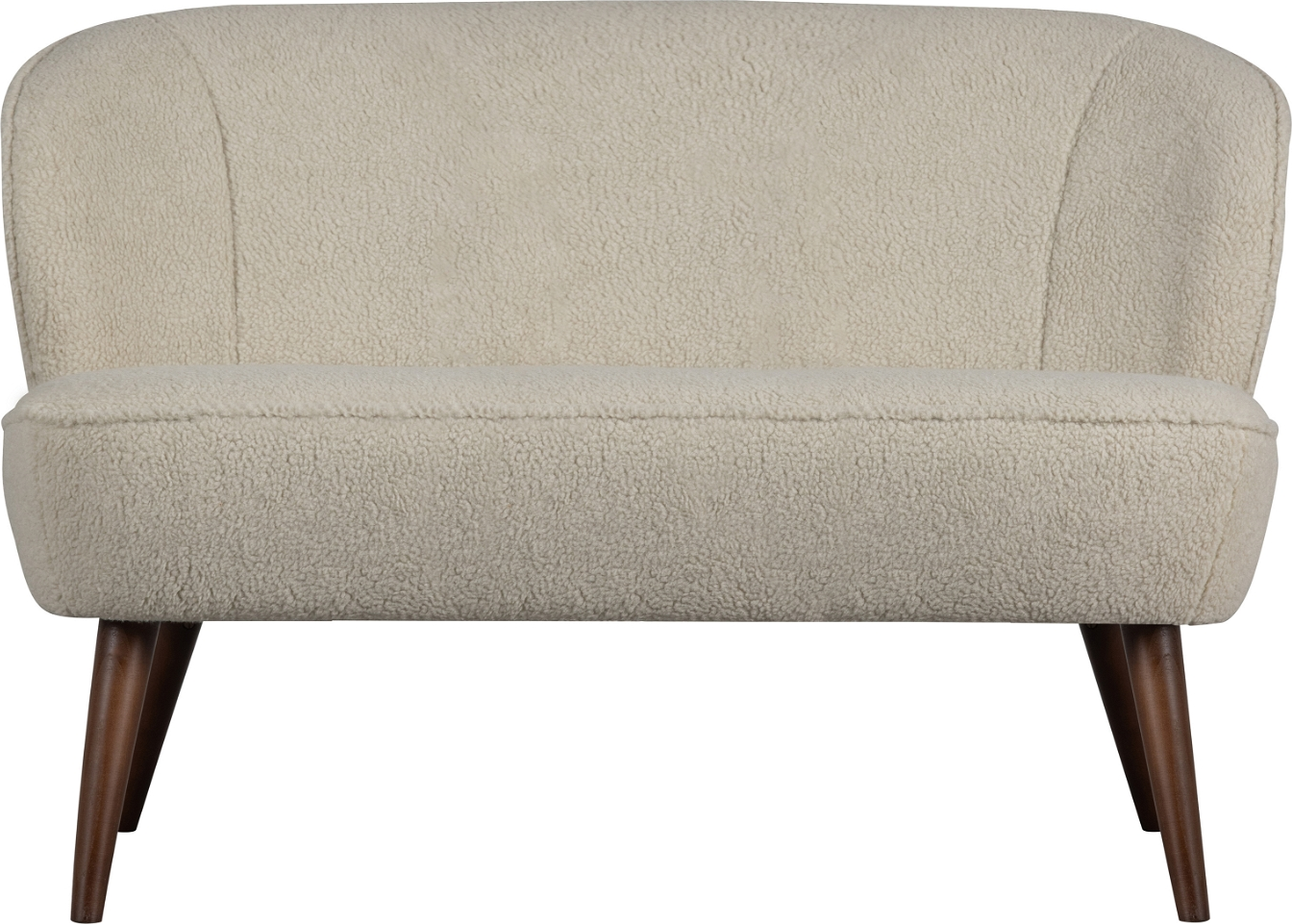 Personers Sofa Woood Sara Off White Teddystof 110x72x73