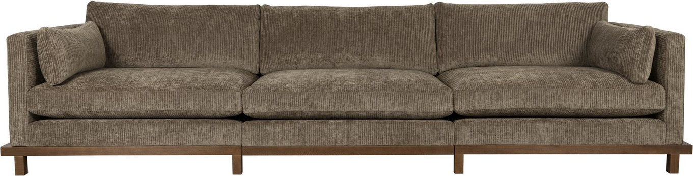 Personers Sofa Zuiver Blossom Mudderbrun Stof Akryl Polyester Skum H80xb335xd101 Egetræ