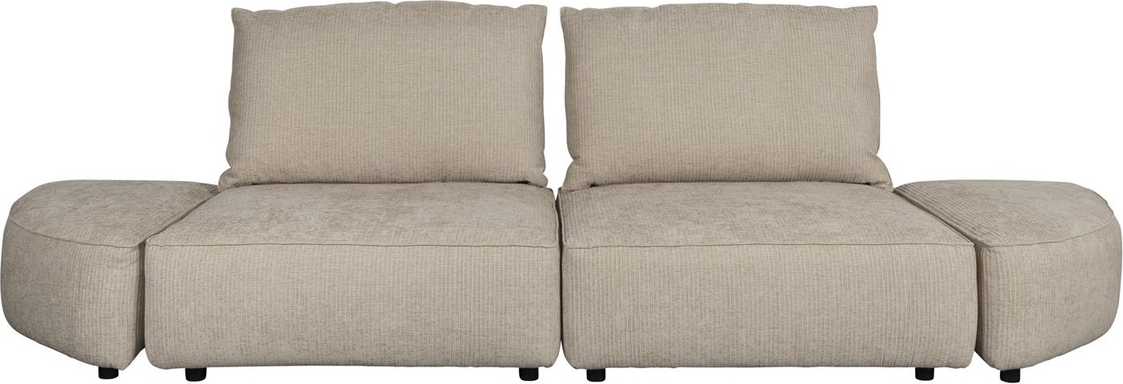 Personers Sofa Zuiver Hunter Stenlysgrå Modulopbygget Blødt Ribbet Stof 318 Bred