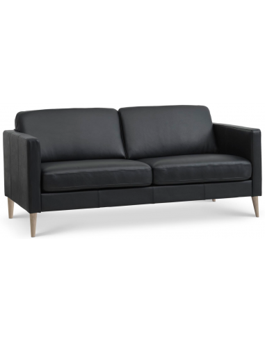 Askset Personers Sofa Semi Anilin Læder B180 D86 Natur Sort