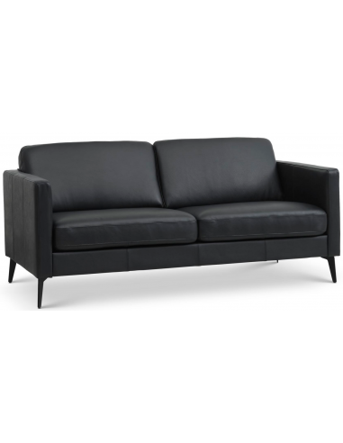Askset 2-personers sofa i sort læder – Tidløs elegance!