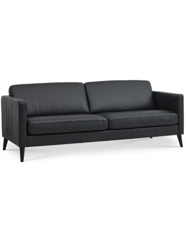 Moderne 3-personers sofa i sort læder – Elegant design!