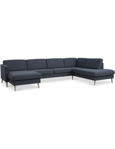 Askset Højrevendt Sofa Polyester B336 D219 Natur Navy