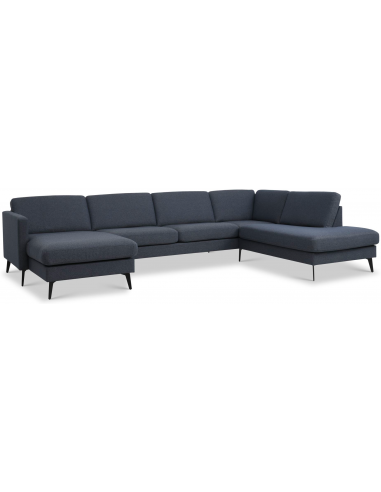 Askset Højrevendt U-sofa i Navy – Elegant og Komfortabel