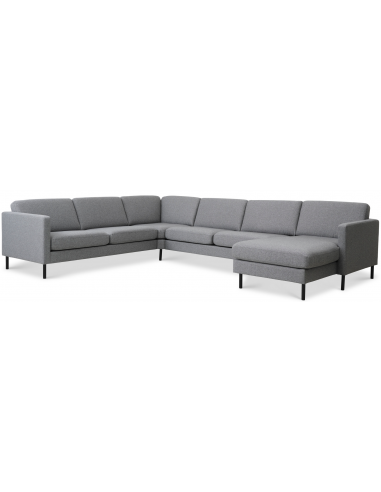Askset U-sofa i sort og lysegrå – Elegant og funktionel!