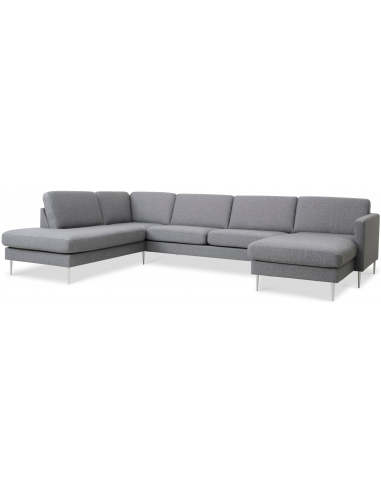 Askset Venstrevendt Sofa Polyester B336 D219 Børstet Alugrå Lysegrå