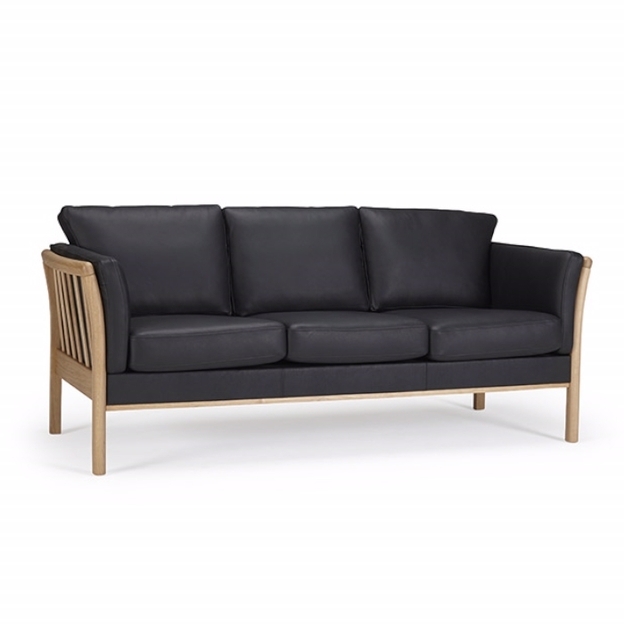 Elegant 2-Personers Sort Læder Sofa til Dit Hjem