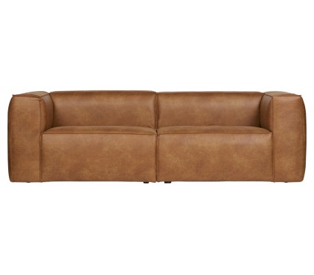 Vintage Cognac Lædersofa til 3,5 Personer – Stilfuld Elegance