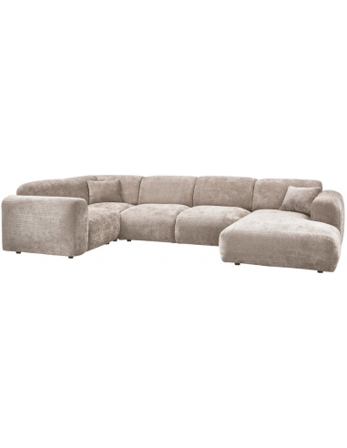 Venstrevendt Chenille Sofa i Naturfarve – Elegant Design