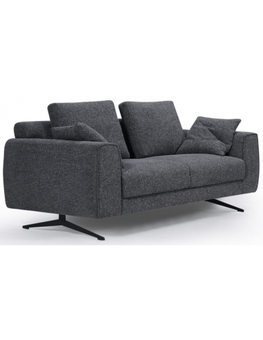 Moderne Detro 2-personers sofa i sort metal og mørkegrå polyester