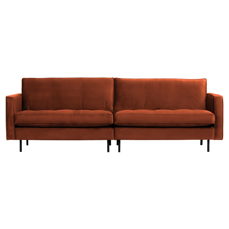 Rodeo Classic Pers Sofa i Rustfarvet Velour – Elegant Design!