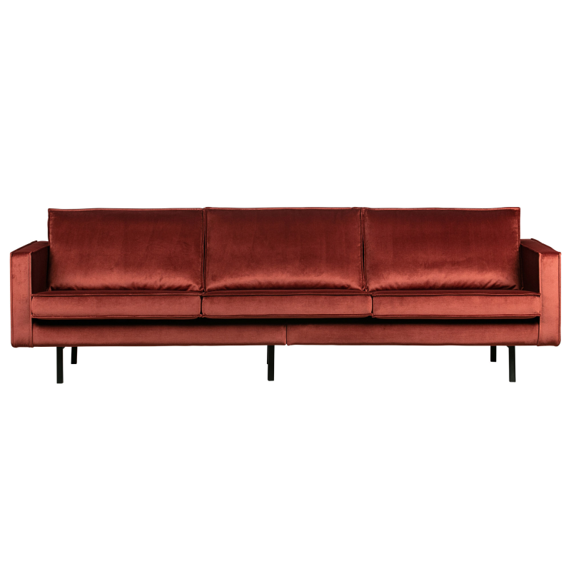 Rodeo Pers Sofa i Chestnut Velour – Elegant Stuekomfort